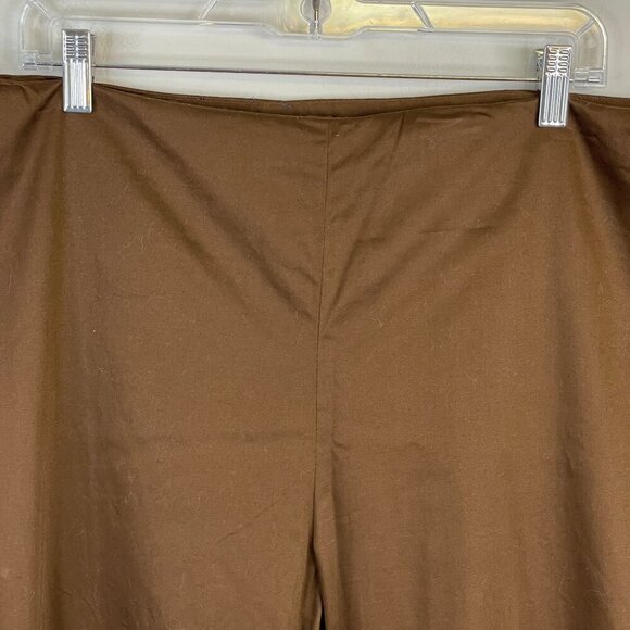 Jones New York CROP Capri Pants Womens 22W 2X Brown BEADED Trim STRETCH Zip - Picture 2 of 12